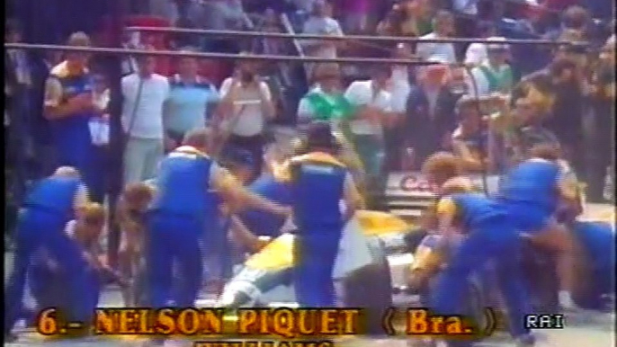 Gran Premio del Messico 1986: Sdoppiaggio di Mansell da N. Piquet e secondi pit stop di N Piquet ed A Senna