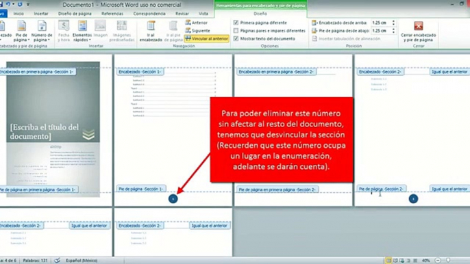 Tutorial - Como eliminar la numeracion de las primeras paginas de Word