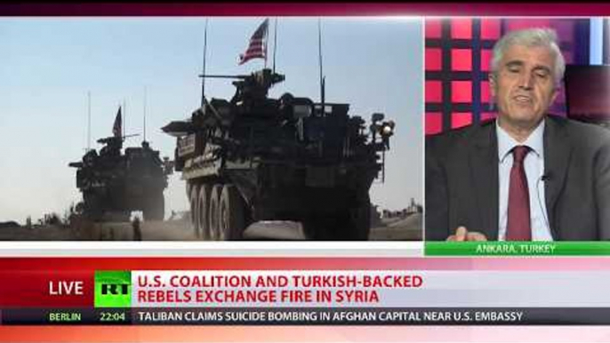 US-led coalition exchanged fire with Turkish-backed rebels in Syria