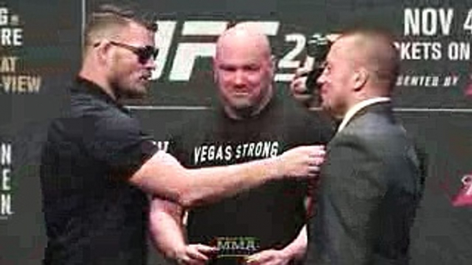 UFC 217 Michael Bisping vs. GSP Staredown - MMA Fighting