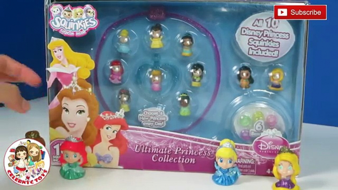 10 Rare Squinkies Disney Princess Exclusive collection Cinderela Tiana Ariel Belle Pocahontas Aurora