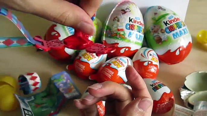 Epic 12 Kinder Surprise eggs unboxing! 3 Maxi + 3 Kinder Joy + 6 Kinder Surprise eggs!