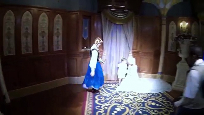 Carson at the Anna and Elsa Frozen Meet and Greet at Magic Kingdom in Disney World