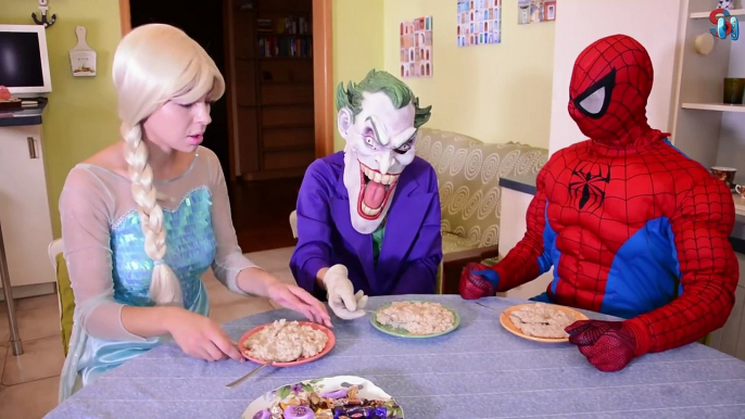 Frozen Elsa is small! w/ Spiderman is small Joker vs Spiderman and Frozen Elsa! Superheroes IRL