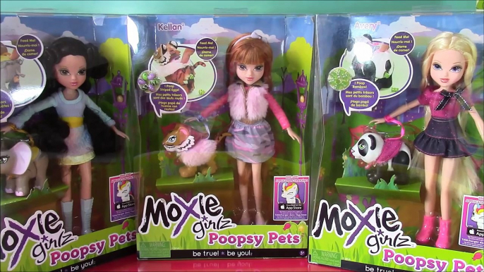 Moxie Girlz POOPSY PETS! AVERY KELLAN LEXA! Pets Eat Food & POOP! FUN