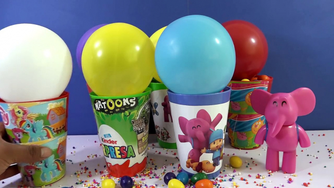 Pocoyo Balloons Surprise Cups My Little Peppa Pig Frozen Masha Play Doh Kinder Surprise Eggs