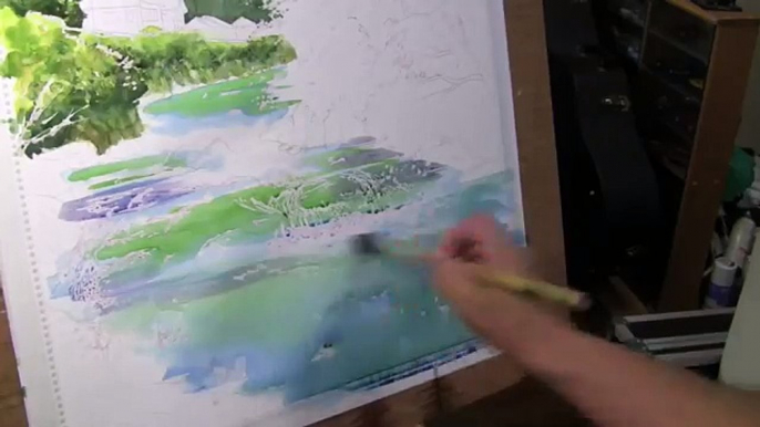 水彩画制作過程.14（渓流を描く）ムッチーWATERCOLOR PROCESS-１４