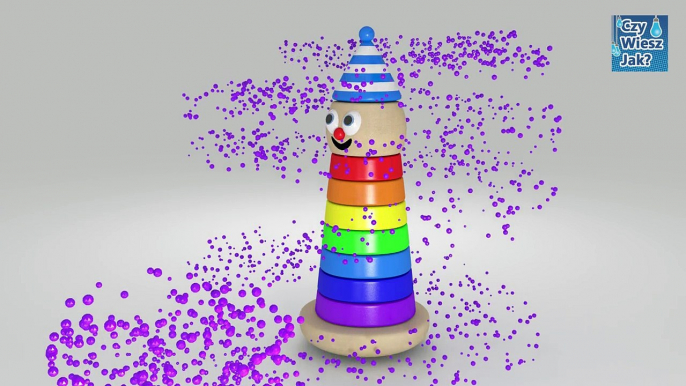 Learn Colors For Kids - Wooden Rainbow Stacker Clown | CzyWieszJak