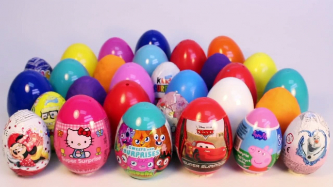 SURPRISE EGGS PEPPA PIG MOSHI MONSTERS CARS 2 MICKEY MOUSE MINNIE MOUSE PLAY DOH EGGS