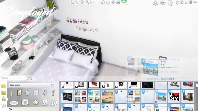 The Sims 4: Room build || White Tumblr Bedroom