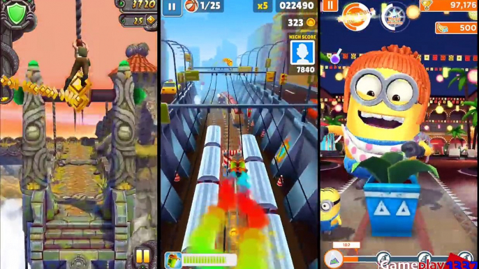 TEMPLE RUN 2 vs SUBWAY SURFERS vs MINION RUSH - 3 Most Popular Running Games