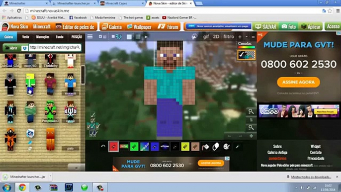 Como Baixar e Instalar o Mineshafter (criar e colocar e skin) Agradecimento a 1000 visualizações