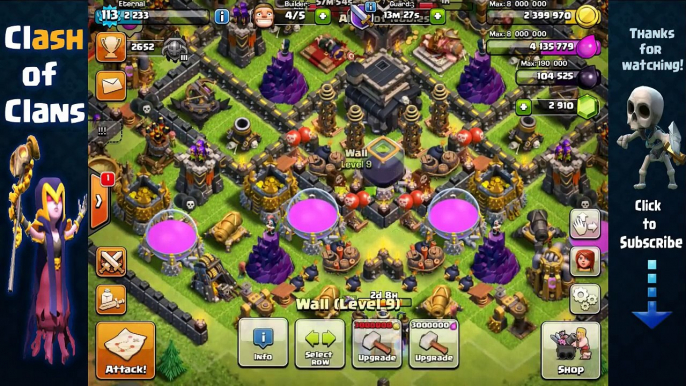 Clash of Clans - Best TH9 Trophy Base | Build + Defense Replays | Town Hall 9 Troll Base