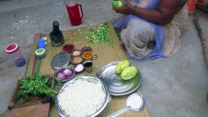 Cooking Fresh Mango Rice in My Village | Prepared by my Mummy | VILLAGE FOOD