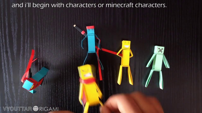 How to make paper charers - minecraft charers without glue by Vyouttar Origami - VM3