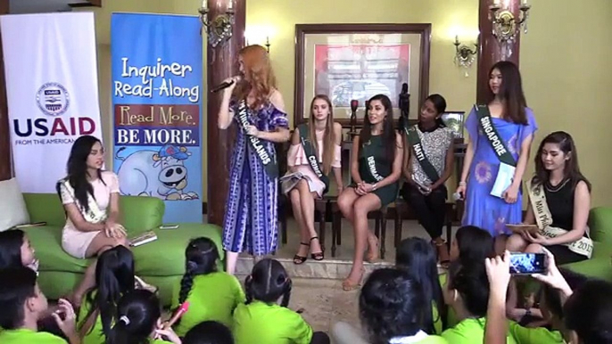 Miss Earth 2017 beauties call for nature conservation at Inquirer Read-Along