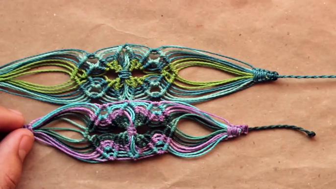 tutorial pulsera macramé cavandoli flor (pulseras de hilo )