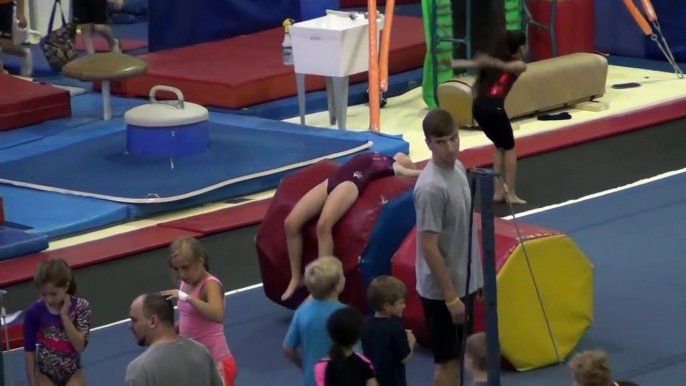 Whitney and Blakely do Aerials and Cartwheels on the Balance Beam