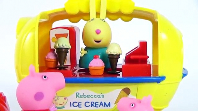 Peppa Pig e George Comem Sorvete Massinha Holiday Ice Crem Van Juguetes de Peppa Pig Em Português