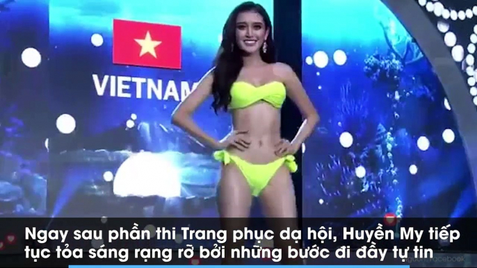 Huyền My gặp sự cố "khó nói" trong khi đang trình diễn trang phục bikini