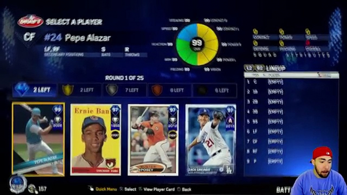 99 PEPE ALAZAR! BEST PLAYER IN THE GAME! HEAVIEST PLAYER DRAFT! MLB 17 BATTLE ROYALE DRAFT!