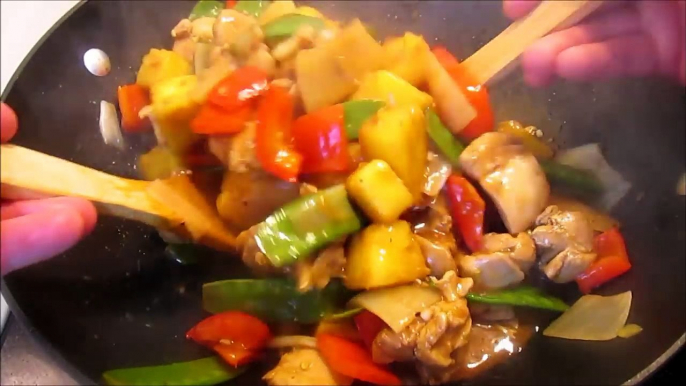 Chinese Chicken & Pineapple Stir Fry with Rice Recipe ~ Chinese Cooking