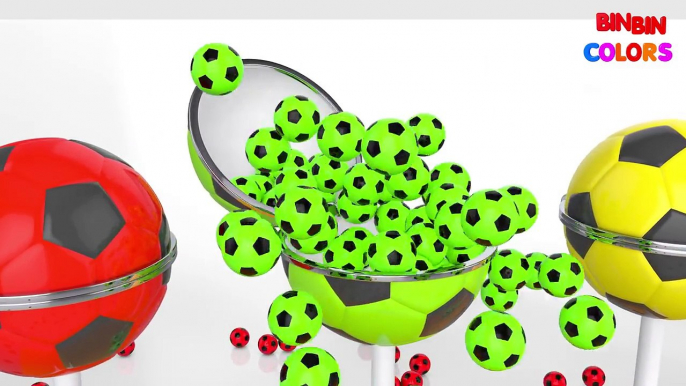 Learn Colors With Soccer Balls for Children - Soccer Balls Colors Snakes Videos - BinBin COLORS