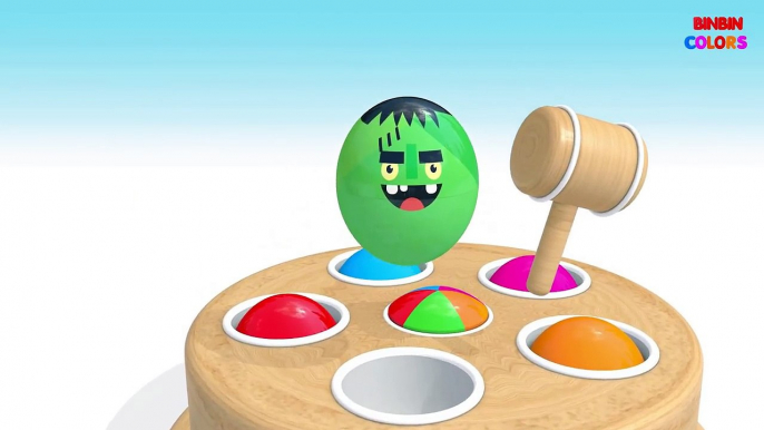 Learn Colors with Surprise Eggs Wooden Hammer Toys for Children Toddlers - BinBin Colors
