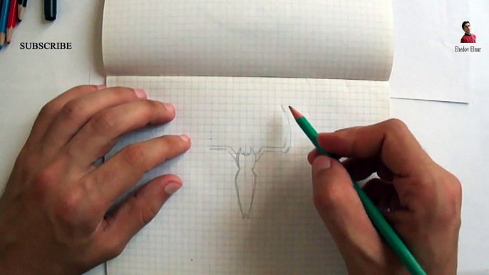 How to draw Spiderman logo(Ehedov Elnur)Как рисовать паука в тетради_Horumceki nece cekmek lazimdir