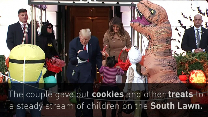 President Trump welcomes ghosts & goblins to the White House