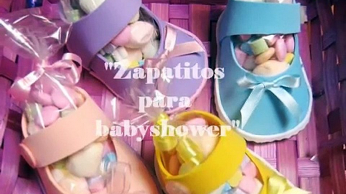 ZAPATITOS DE NIÑA PARA BABY SHOWER CON FOAMY O GOMA EVA / Baby Shower souvenir DIY