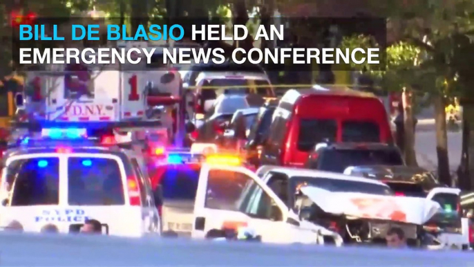 Bill de Blasio labels NY truck rampage an 'act of terror'