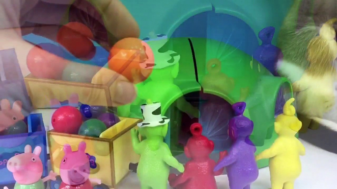 BEST LEARNING Videos PEPPA PIG TELETUBBIES Tubbytronic Superdome Counting Rainbow Bouncy Balls Toys!-5EZ_o2zh864
