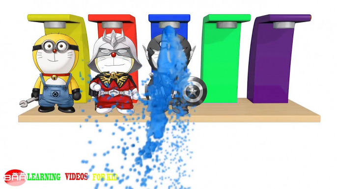 Learn Colors Doraemon cosplay Gundam, Captain America, Toy Story 3, Martian Manhunter, Despicable Me