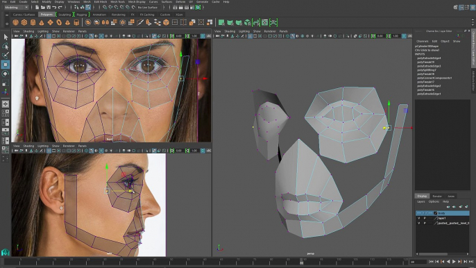 MAYA FEMALE HEAD MODELING for animation tutorial