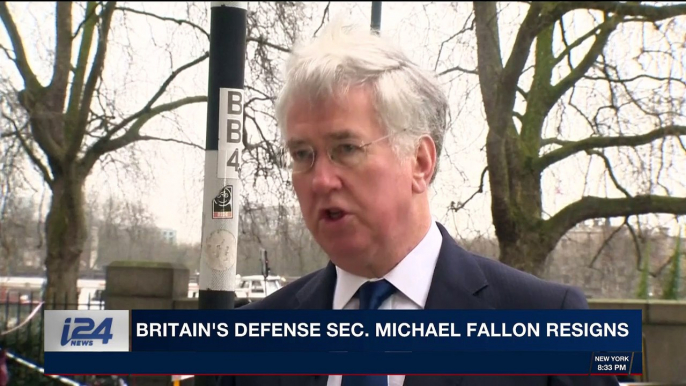 i24NEWS DESK | Britain's Defense Sec. Michael Falllon resigns | Wednesday, November 1st 2017