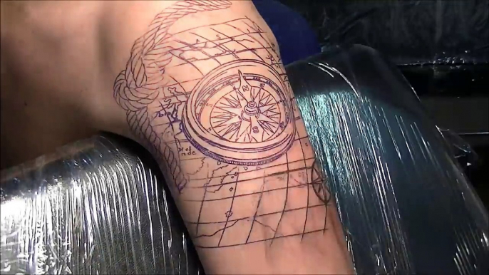 On the sea - Tattoo (Real time and time lapse)