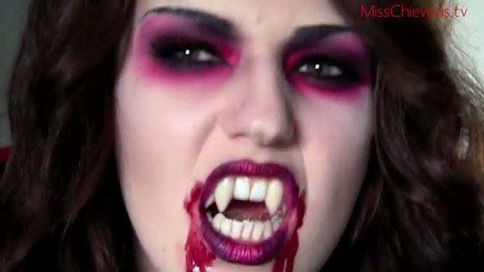 Scary Vampire Halloween Tutorial: Makeup, Hair & Costume