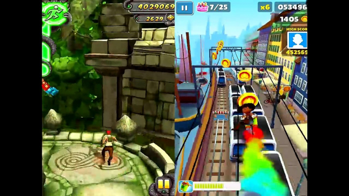 Temple Run 2 Lost Jungle VS Subway Surfers Copenhagen Android iPad iOS Gameplay HD