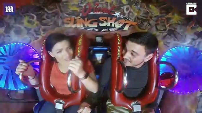 Boyfriend proposes to terrified girlfriend on a rollercoaster