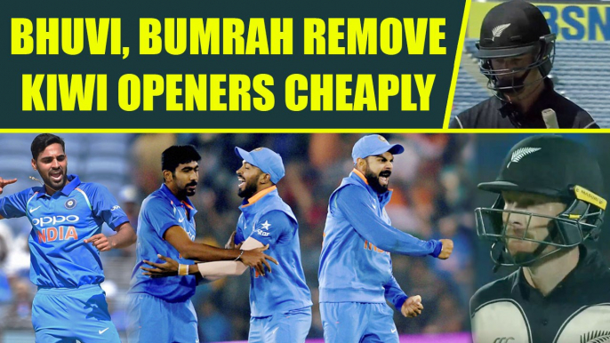 India vs NZ 3rd T20I: Bhuvi and Bumrah dismiss Munro and Guptill in quick succession | Oneindia News