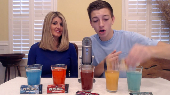 MAKING MY MOM TRY GFUEL ENERGY DRINK! Crazy Reaction GFuel Taste Test! ~ Momma Pack Face R