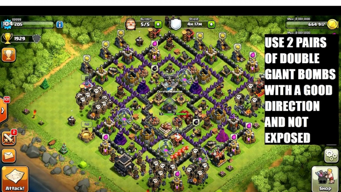 TH9 Base Defense Tips For Clan Wars | Anti LavaLoonion | Anti GoHog | Clash Of Clans HD