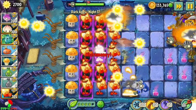 Plants vs Zombies 2 FIRE PEASHOOTER MAX LEVEL POWER-UP vs GARGANTUAR FIGHT!