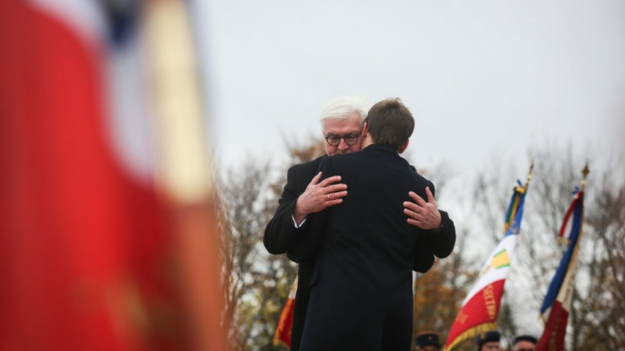 Inauguration de l'Historial franco-allemand de la Guerre 14-18 du Hartmannswillerkopf par le Président de la République, Emmanuel Macron, et Frank-Walter Steinmeier, Président de la République fédérale d’Allemagne à Colmar