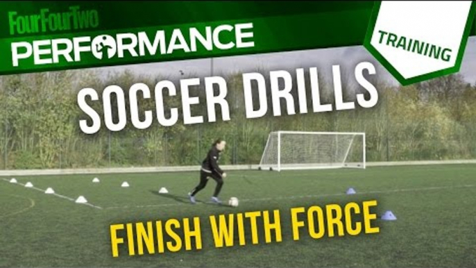 Soccer shooting drill | How to turn sharply and finish