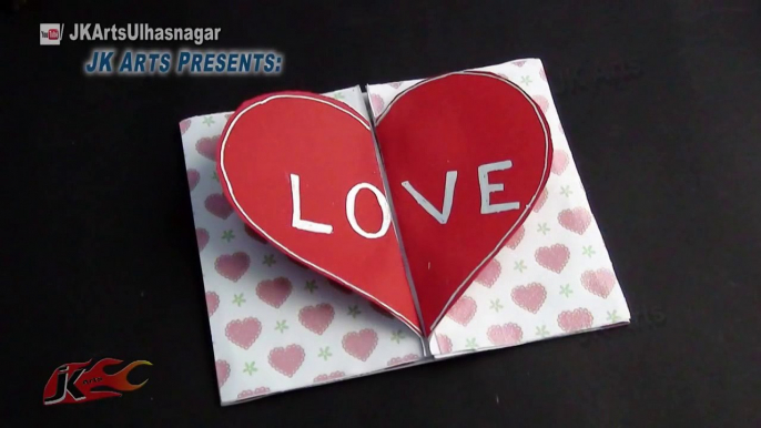 DIY Love Heart Greeting Card | How to make Valentines Day Greeting Card | JK Arts 817