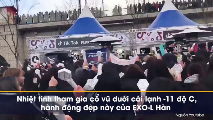 SMA thứ 27: EXO-L ghi điểm khi nhiệt tình cổ vũ các Idol Kpop khác dưới trời lạnh âm độ dù vắng mặt EXO