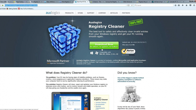 Top 11 Freeware Registry Cleaners For Microsoft Windows 10,8,7 _ The Best Free Registry Cleaner 2017