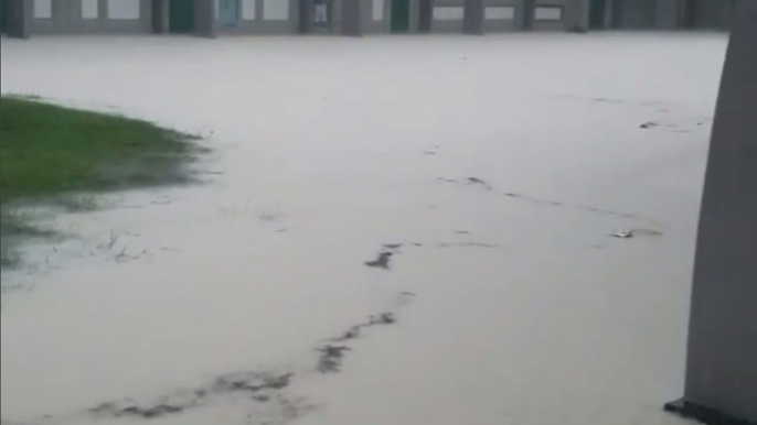 Severe Flooding Outside Montego Bay High School